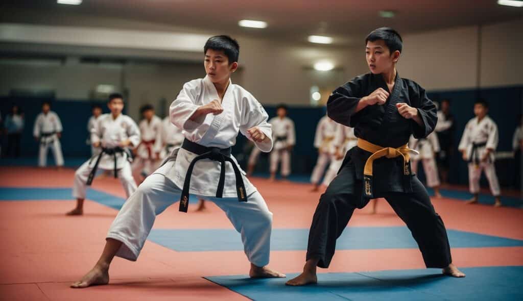 Karate competition and training with focus on nutrition for karatekas